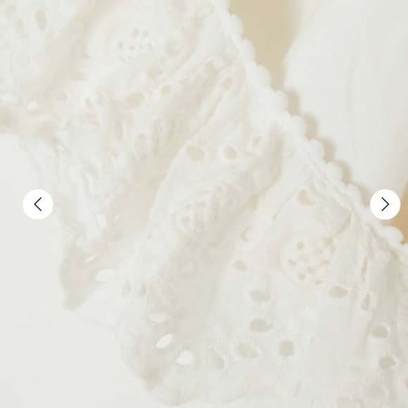 De La Vali White Cadques Ruffled Broderie Anglaise Organic Cotton Wrap Dress - Picture 7 of 9